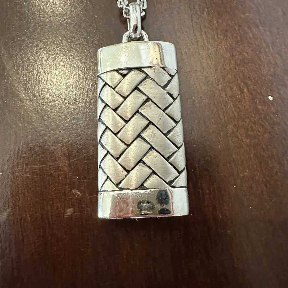 Effy Sterling Silver Herringbone Rectangular Necklace 22